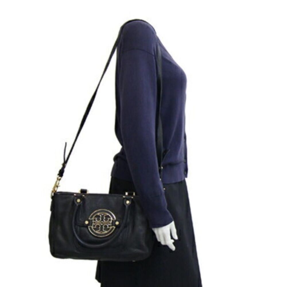 Tory Burch Amanda Black Pebbled 2 way Bag  IMMACULATE - Picture 2 of 3